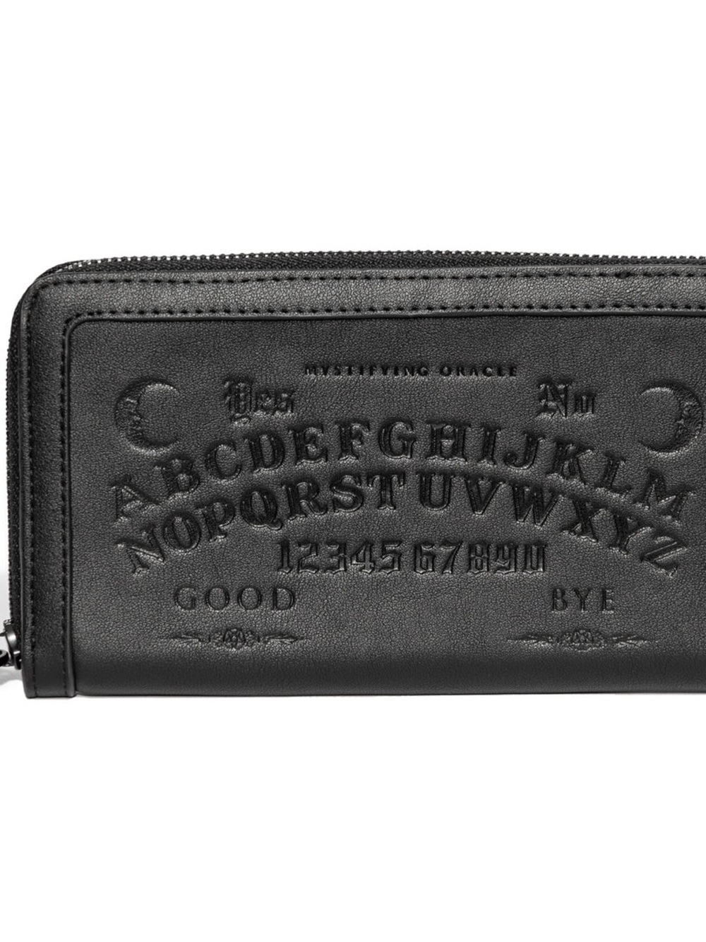 Black Embossed Ouija Design Zip Wallet from black craft